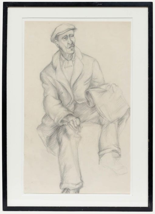 Early 20th Century Graphite Drawing - The Workman