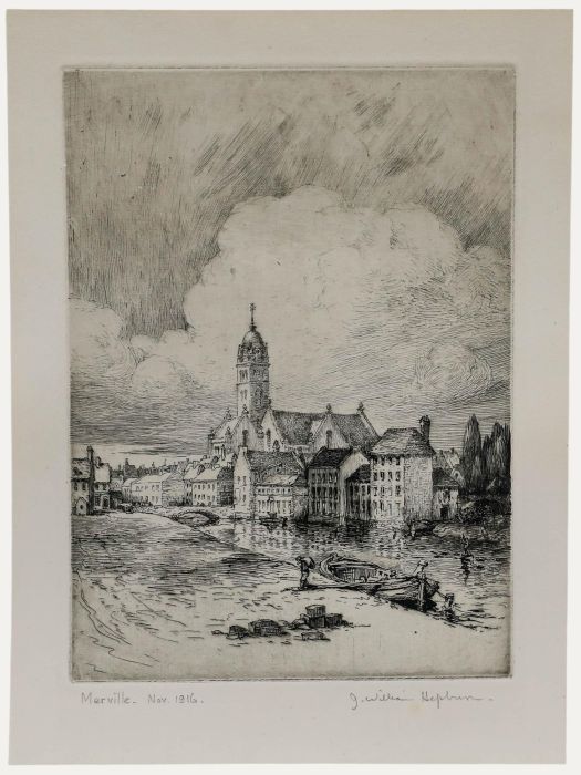 J. William Hepburn (1881-1961) - 1916 Etching, Merville