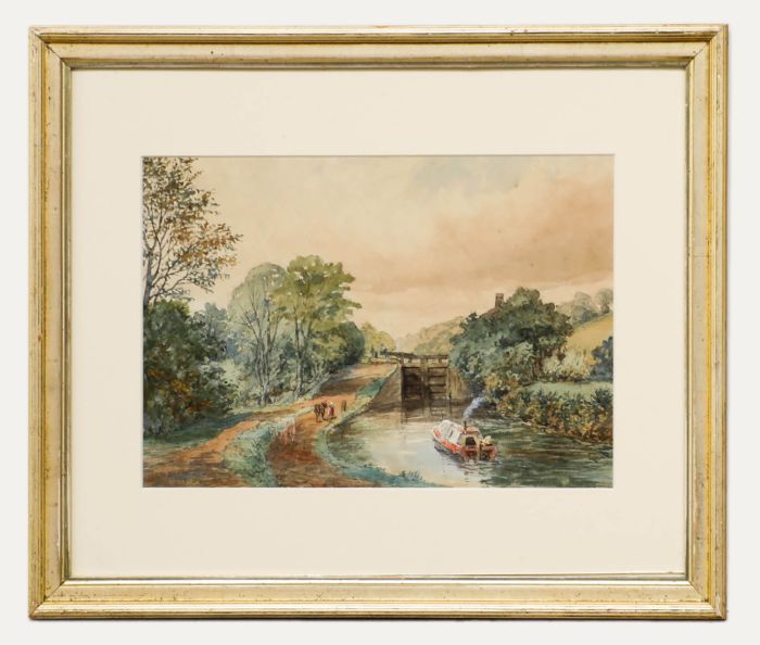 William H Ward Heys (1836-1910) - Watercolour, The Old Ship Canal, Manchester 