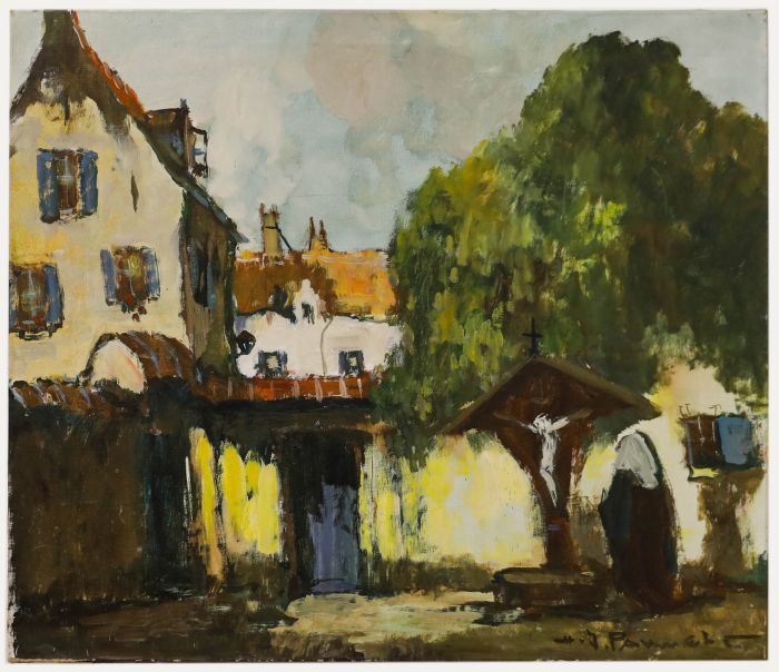 Henri Joseph Pauwels (1903-1983) - 20th Century Oil, The Courtyard