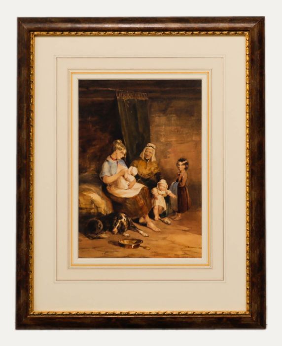 John Frederick Tayler (1802-1889) - 19th Century Watercolour, Family at Rest