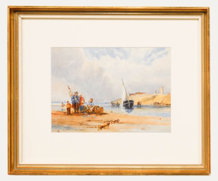 Framed Late 19th Century Watercolour - Discussing the Catch