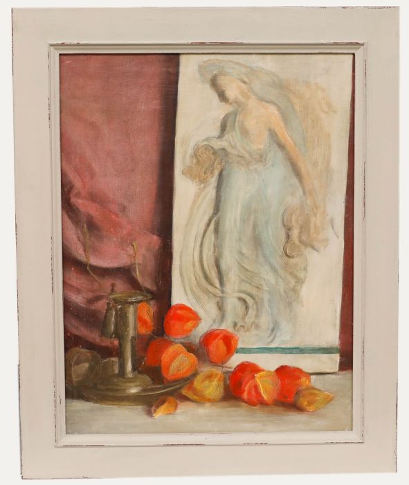 Mid 20th Century Oil - Still Life with Plaster Relief Plaque