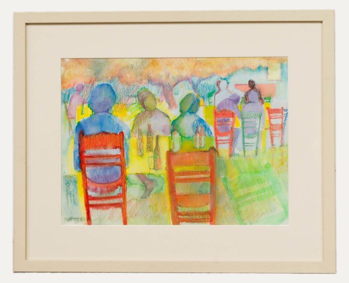 Mary Chugg (1935-2024) - Framed Contemporary Watercolour, A Cretan Taverna II