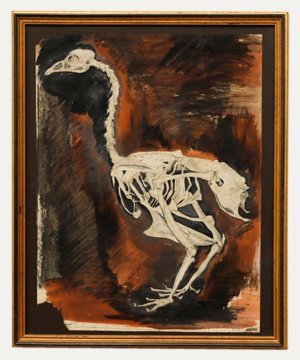 Mary Chugg (1935-2024) - Framed Mid 20th Century Watercolour, Hen Skeleton
