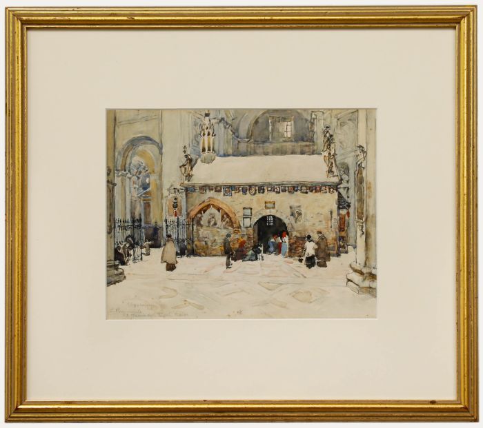 Robert Charles Goff (1837-1922) - Framed 1907 Watercolour, La Porziuncola