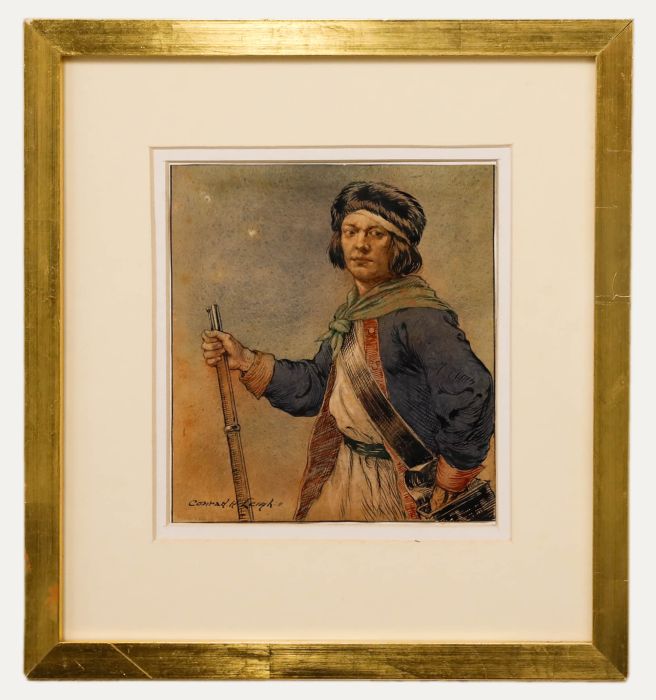 Conrad Heighton Leigh (1883-1958) - Watercolour, Portrait of A Solider 