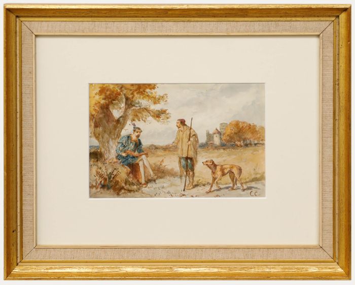 C. C.  - 19th Century Watercolour, The Passing Traveller