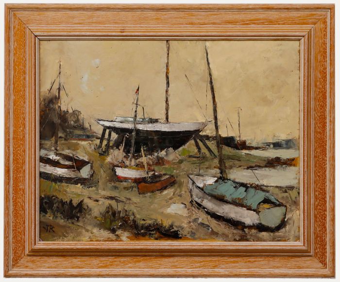 J. Richards - Framed Contemporary Oil, Low Tide
