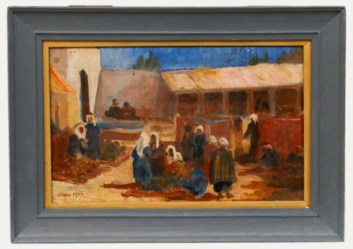 Walter Cooksey - Framed Early 20th Century Oil, The Old Market Place, Jaffa