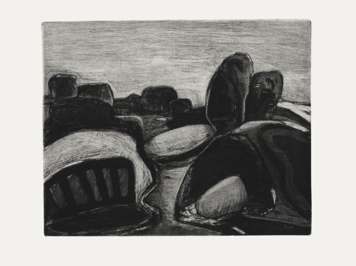 Marion Kallauka (b.1949) - 1989 Etching, Steinige Sandschafs