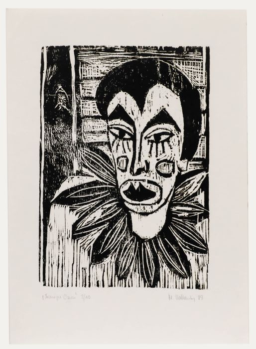 Marion Kallauka - 1989 Woodcut, The Clown