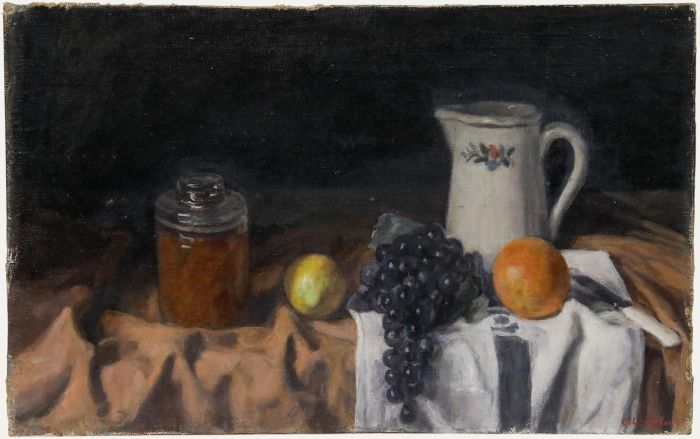 George Weissbort (1928-2013) - 1970 Oil, Jars and Fruit on Cloth