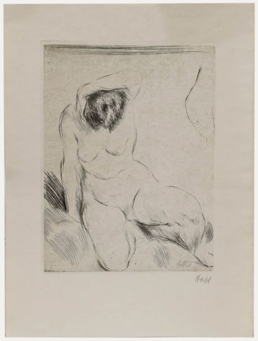 Willy Habl (1888-1964) - 1924 Etching, Posed Nude