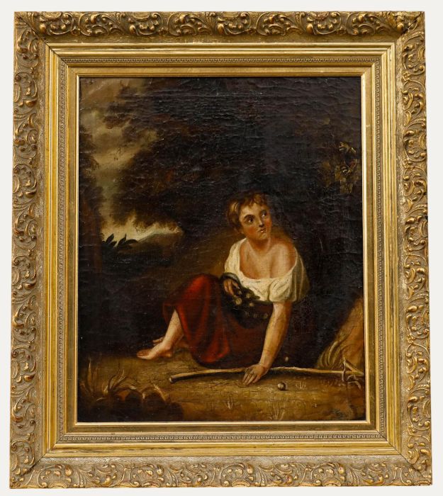Framed 19th Century Oil - Resting in a Wooded Glade