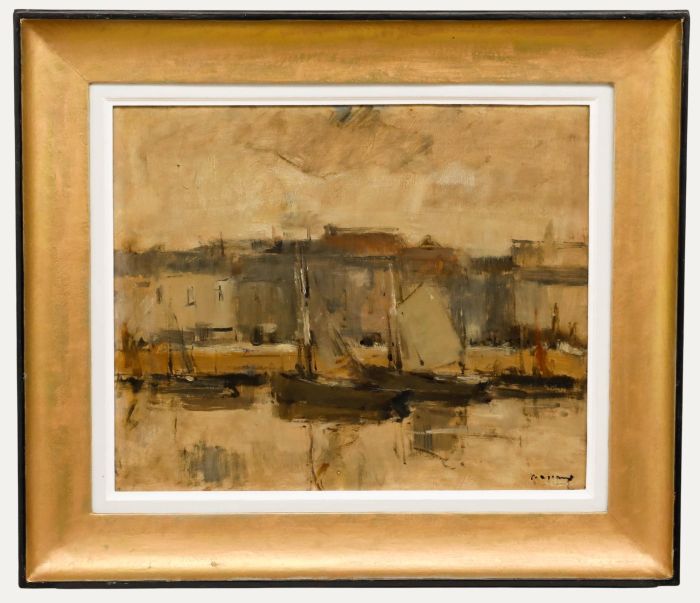 Albert Mascaux (1900-1963) - Mid 20th Century Oil, Port de Pêche