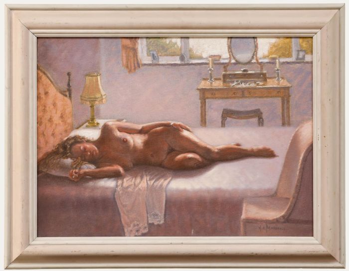 Hubert E. Marshall (b.1920) - 20th Century Oil, Model Resting