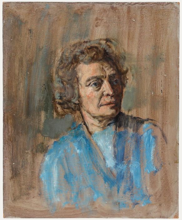 George Weissbort (1928-2013) - 20th Century Oil, Elderly Lady in Blue