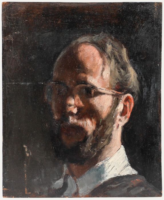 George Weissbort (1928-2013) - 1966 Oil, Chiaroscuro Self Portrait