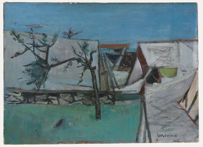 Charles Betremieux (1919-1997) - Mid 20th Century Oil, Washing on the Line