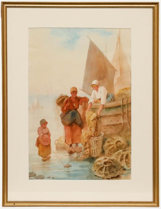 Fanny Mearns - Late 19th Century Watercolour, Crab Fishing