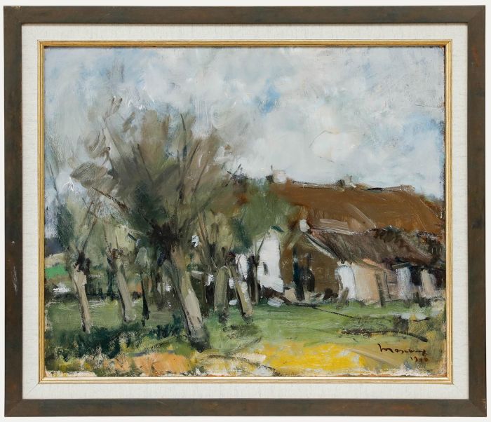 Albert Mascaux (1900-1963) - Framed 1946 Oil, Paysage de Ferme