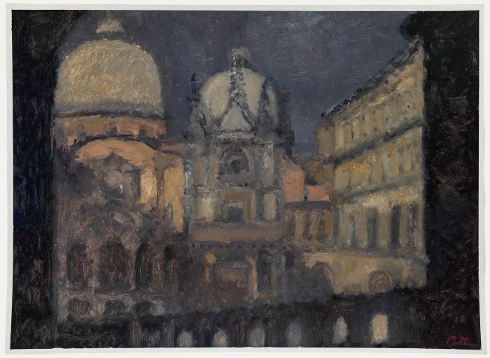 Bernard Myers (1925-2007) - Contemporary Oil, San Marco from Ducale Palace