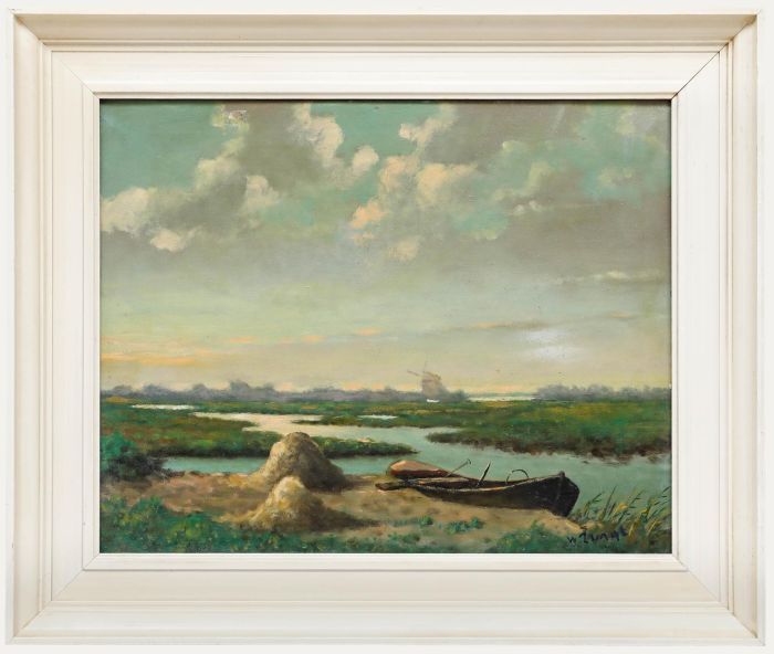 Willem Zwart (1867-1957) - Dutch School Mid 20th Century Oil, The Rowing Boat