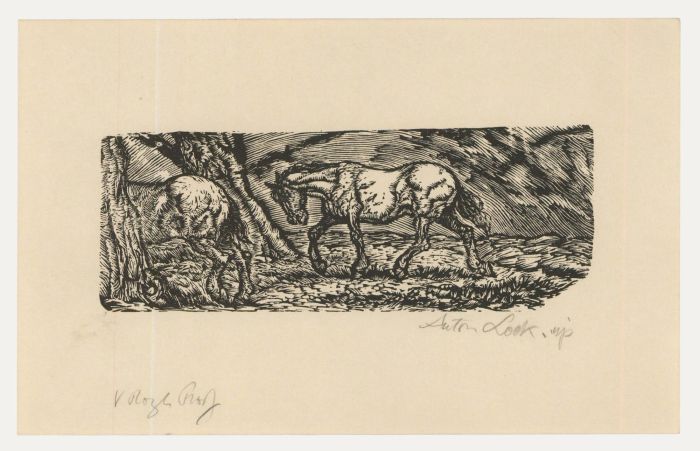 Anton Lock (1893-1971) - Early 20th Century Woodcut, Through the Forest