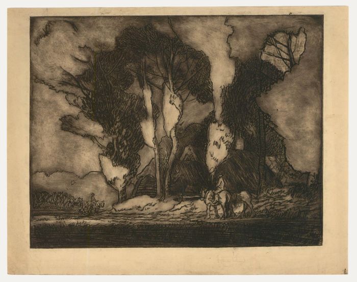 Anton Lock (1893-1971) - Early 20th Century Etching, A Ride in the Country