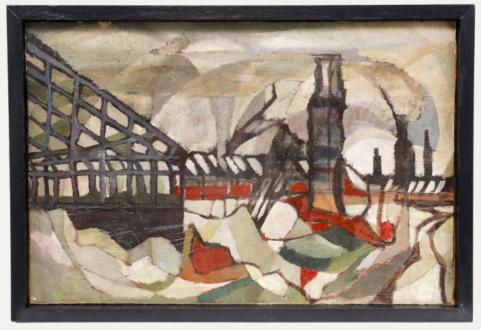 Modern British Mid 20th Century Oil - The Iron Bridge