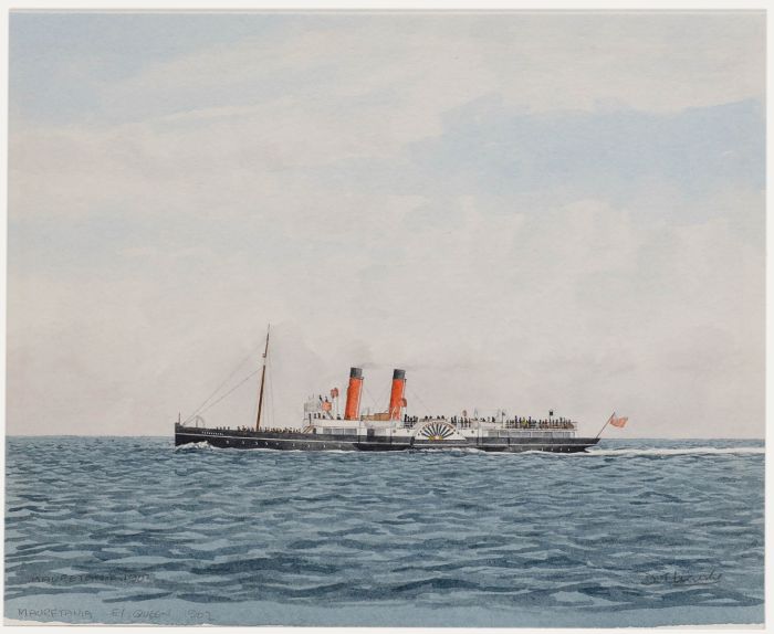 D.J. Lundie - 20th Century Watercolour, Mauretania Ex Queen, 1902