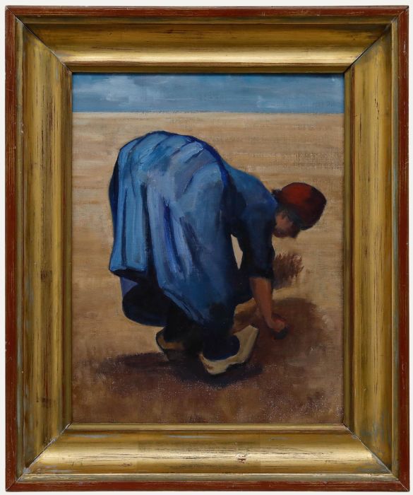 Edna Rushton after Van Gogh - 1983 Oil, Woman Gleaning