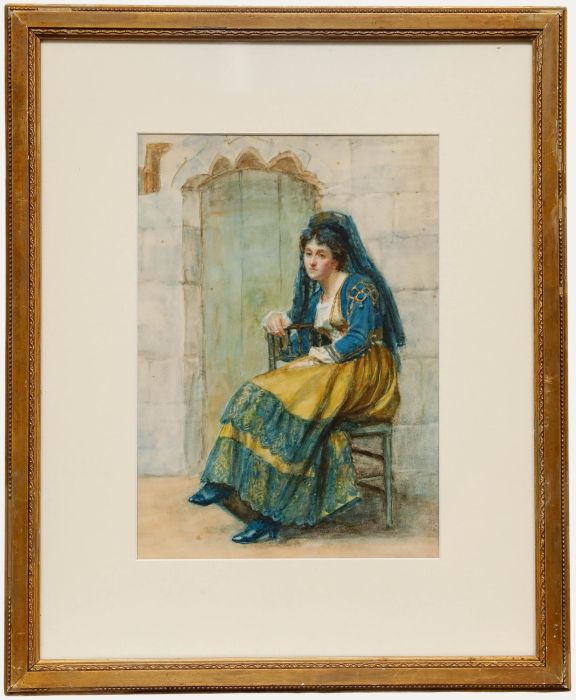Victorian School Late 19th Century Watercolour - Portrait of a Spanish Lady