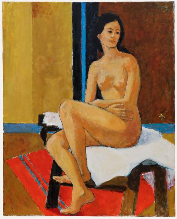 Pierre Neveu (b.1929) - Contemporary Oil, Blue Eyed Lady