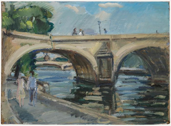 Pierre Gogios (b.1935) - Mid 20th Century Oil, Waterfront Promenade
