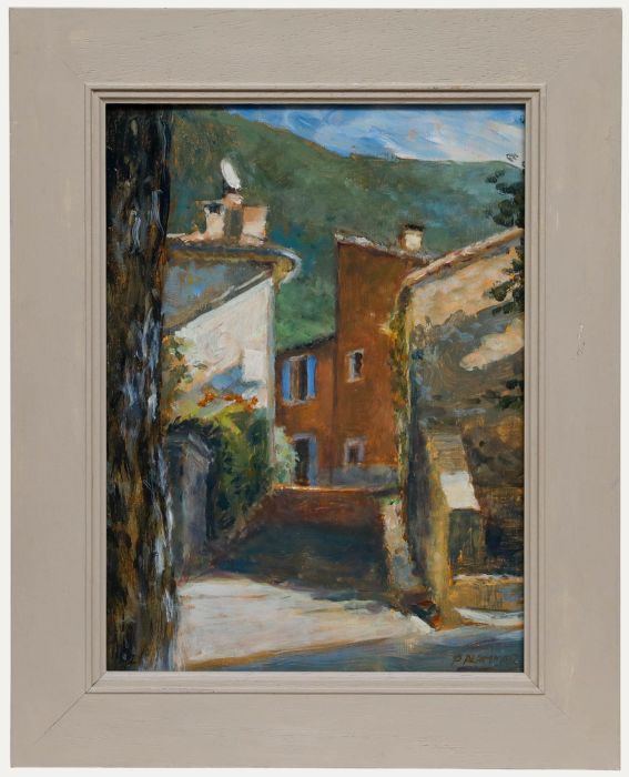Pauline Plummer (b.1933) - Contemporary Oil, The Church at Rustrel, Provence