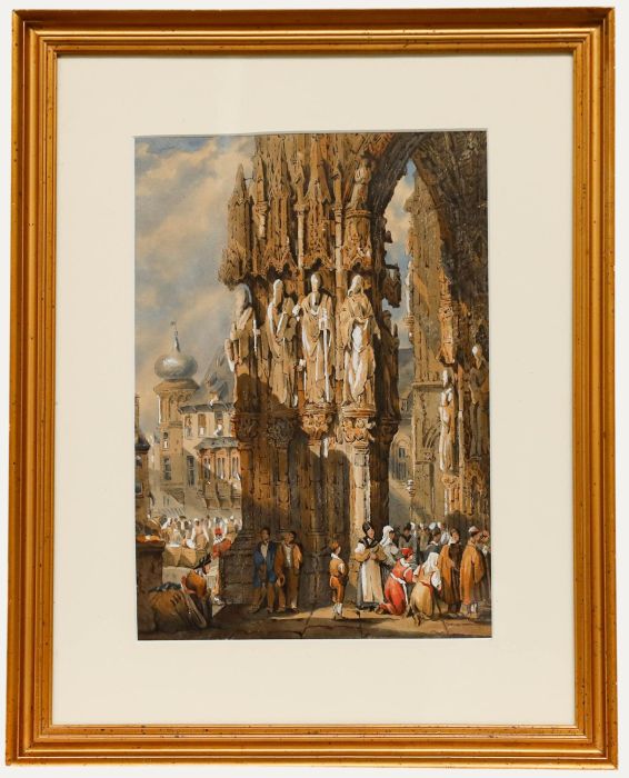 After Samuel Prout - 19th Century Watercolour, The Porch of Ratisbon Cathedral