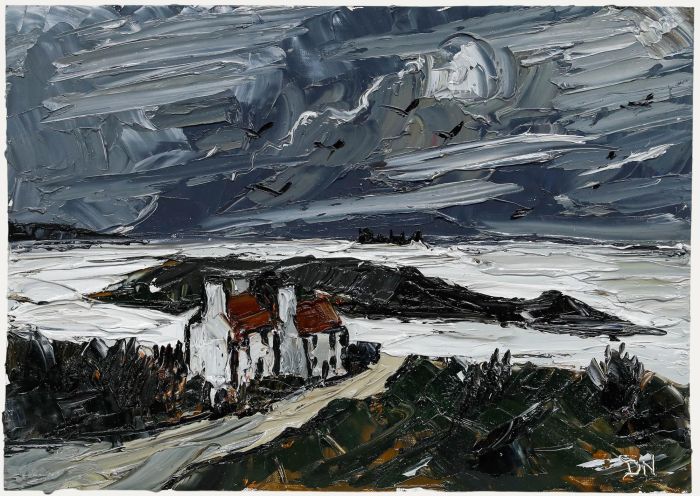 Daniel Nichols After Kyffin Williams - Contemporary Oil, A Brooding Storm