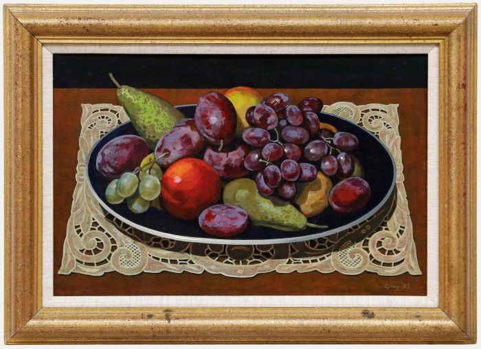 Len Gray - 1993 Oil, Still Life of a Fruit Bowl