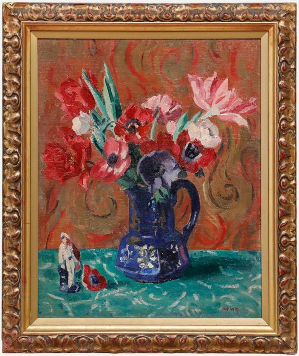 Philip Naviasky (1894-1983) - Mid 20th Century Oil, Still Life with Figurine