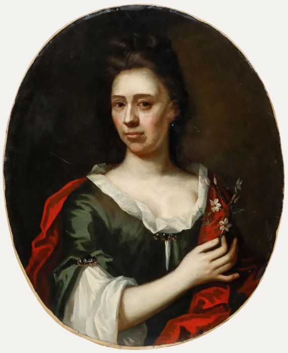 Circle of Michael Dahl (1659-1743) -  Early 18th Century Oil, Lady with Jasmine 
