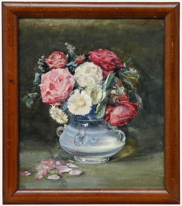 Framed Early 20th Century Watercolour - Still Life with Roses