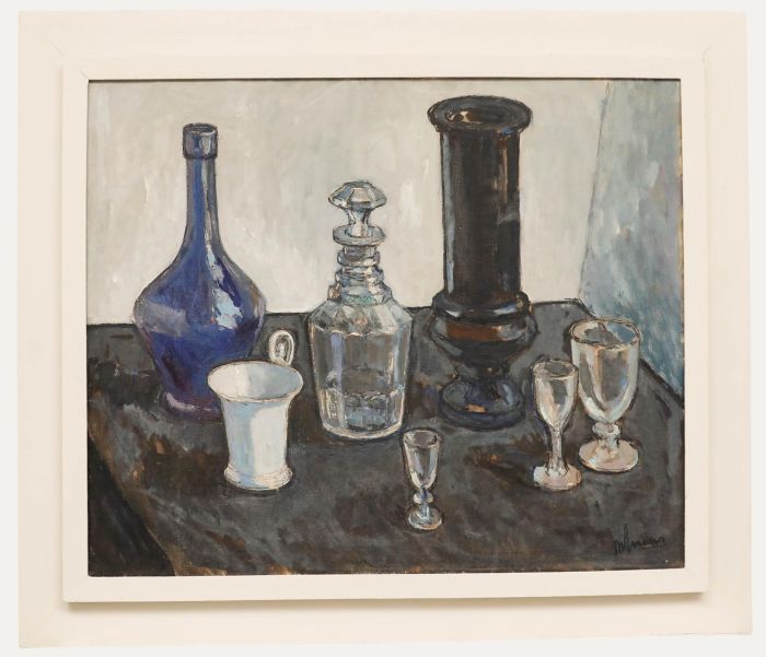 Henk Maas (1924-2005) - Dutch School 1959 Oil, Blue Glass