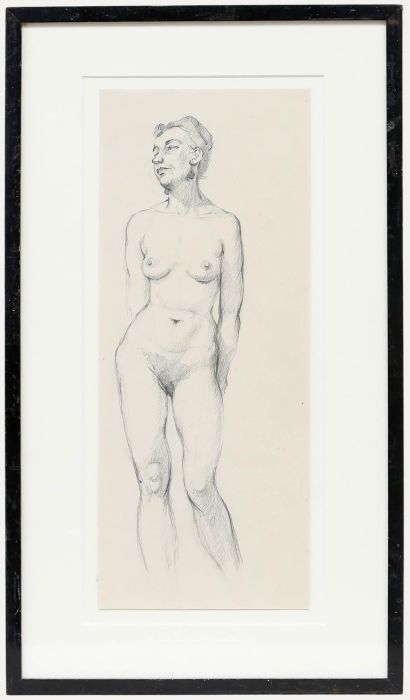 Peter Collins ARCA - 20th Century Graphite Drawing, Standing Nude