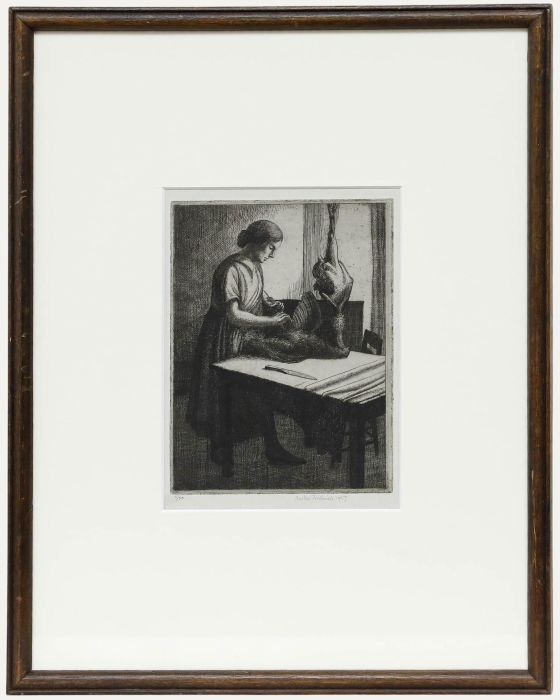 Frederick George Austin (1902-1990) - Framed Etching, Plucking Poultry 
