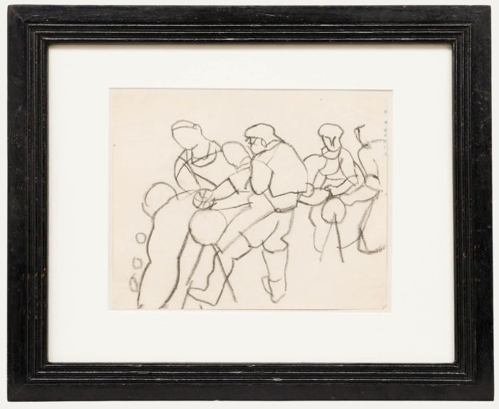 Ed Dukkers (1923-1996) - 20th Century Graphite Drawing, Abstract Figures