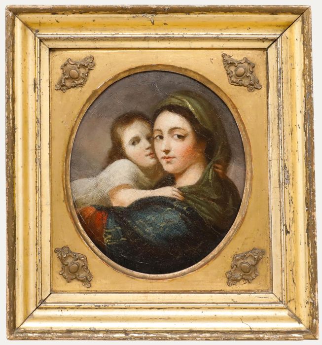 Italian School 19th Century Oil - Mother and Child