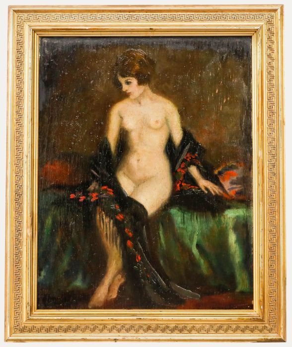 Early 20th Century Oil - Lady with Lace Shawl