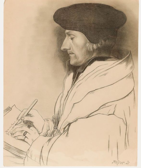 After Hans Holbein the Younger - Mid 20th Century Graphite Drawing, Erasmus
